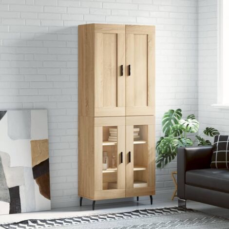 Highboard Sonoma-Eiche 69,5x34x180 cm Holzwerkstoff vidaXL