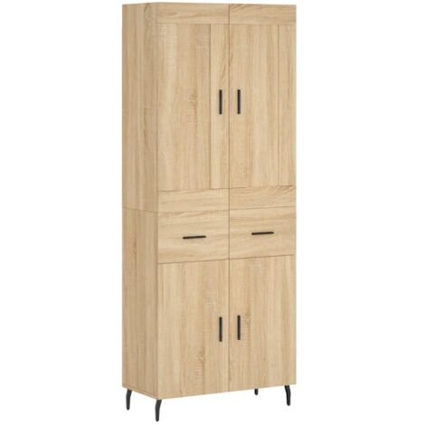 Highboard Sonoma-Eiche 69,5x34x180 cm Holzwerkstoff vidaXL