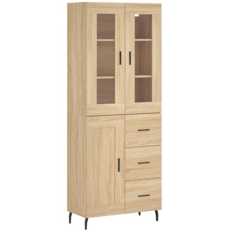 Highboard Sonoma-Eiche 69,5x34x180 cm Holzwerkstoff vidaXL