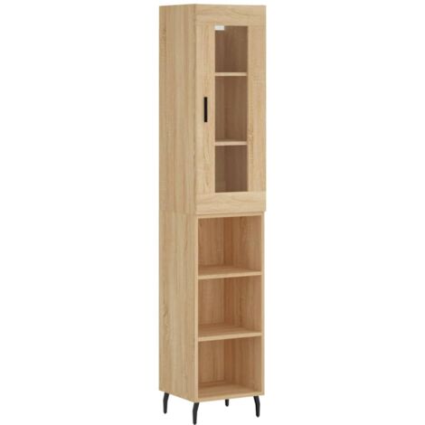 Highboard Sonoma Oak 34.5x34x180 cm Engineered Wood vidaXL