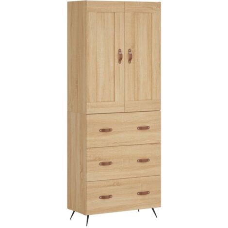 Highboard Sonoma Oak 69.5x34x180 cm Engineered Wood vidaXL