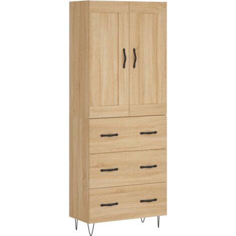 Highboard Sonoma Oak 69.5x34x180 cm Engineered Wood vidaXL