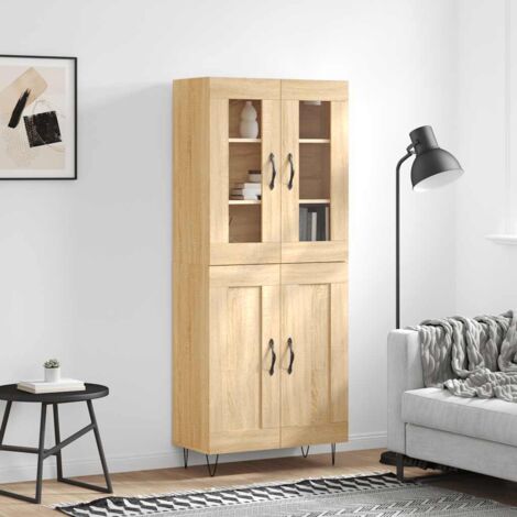 Highboard Sonoma Oak 69.5x34x180 cm Engineered Wood vidaXL
