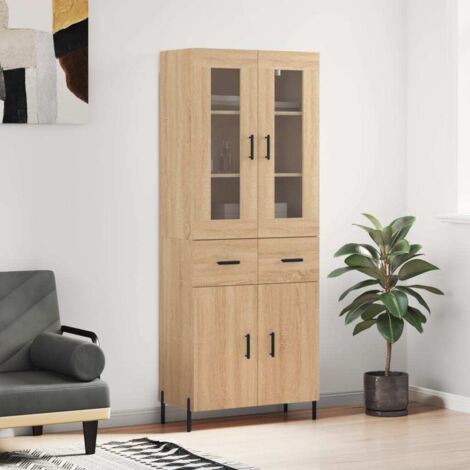 Highboard Sonoma Oak 69.5x34x180 cm Engineered Wood vidaXL