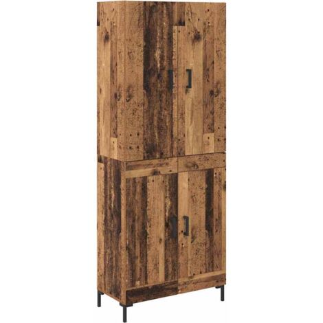 Highboard Wandmontiert Altholz 69,5 x 34 x 180 cm Holzwerkstoff vidaXL