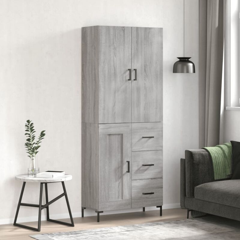 Highboard Grau Sonoma 69, 5x34x180 Cm Holzwerkstoff Vidaxl