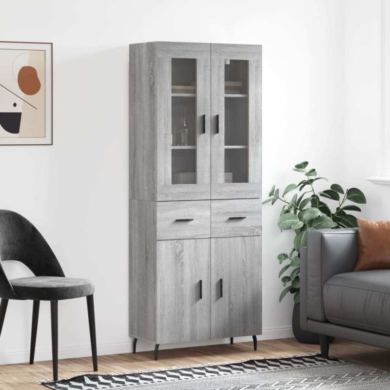 Highboard Grau Sonoma 69, 5x34x180 Cm Holzwerkstoff Vidaxl