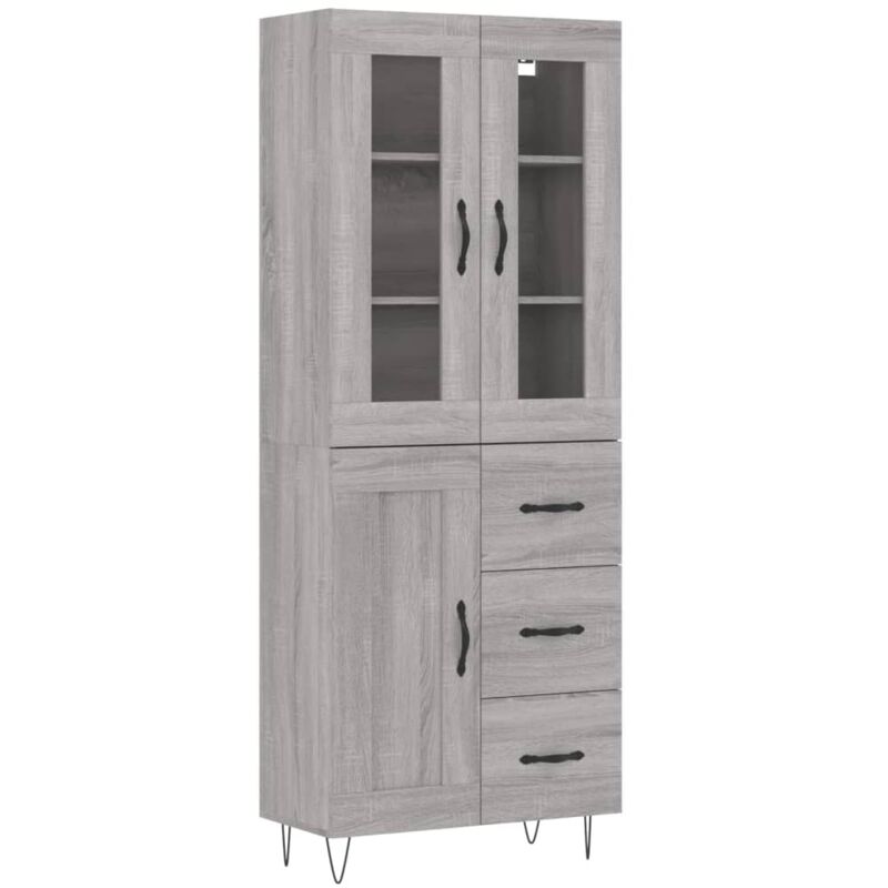 Highboard Grau Sonoma 69, 5x34x180 Cm Holzwerkstoff Vidaxl