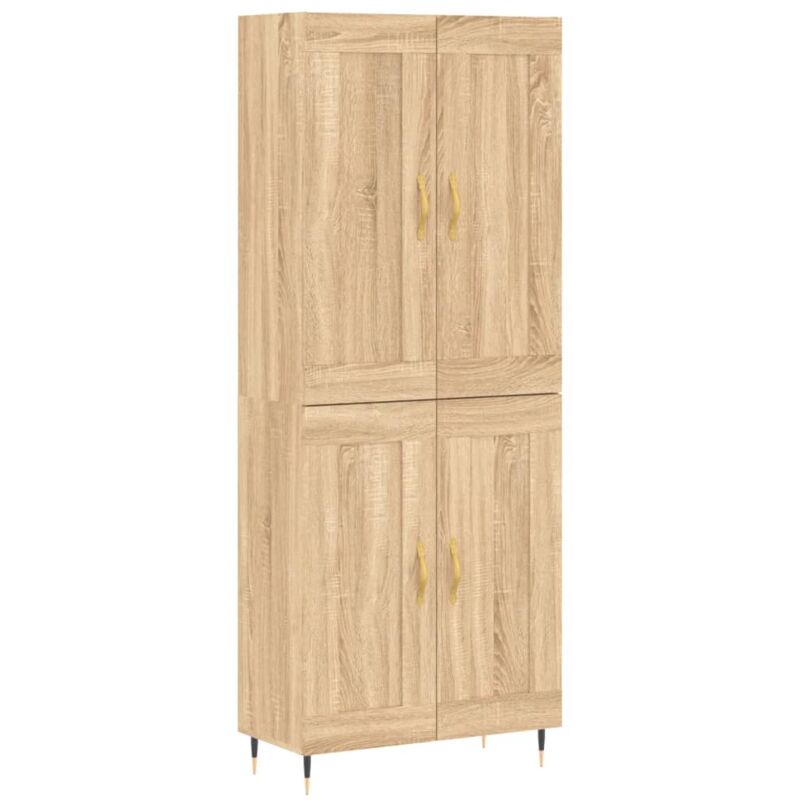 Highboard Sonoma-eiche 69, 5x34x180 Cm Holzwerkstoff Vidaxl