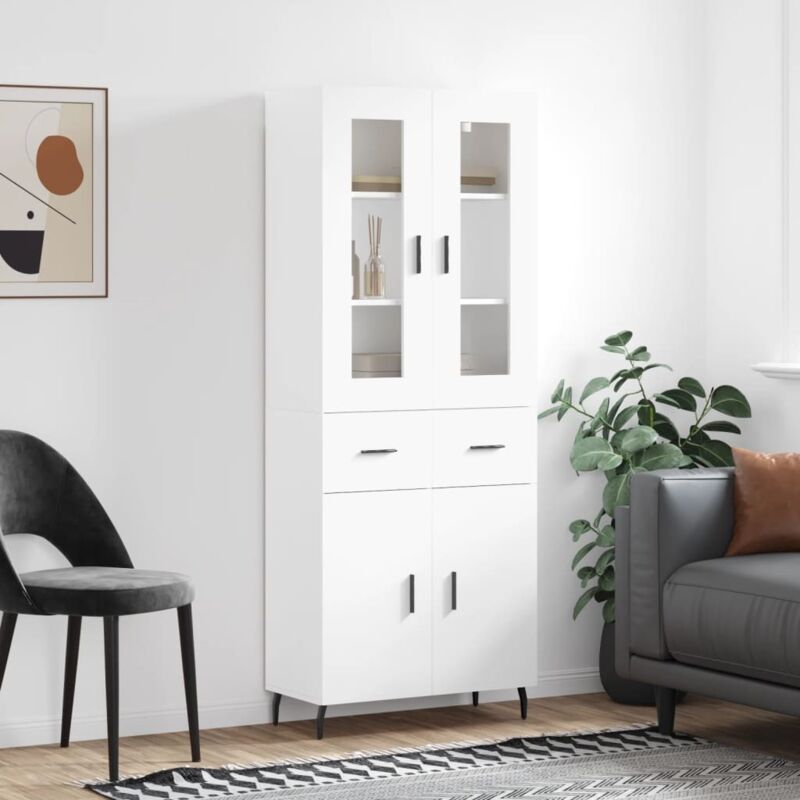 Highboard Weiß 69, 5x34x180 Cm Holzwerkstoff Vidaxl