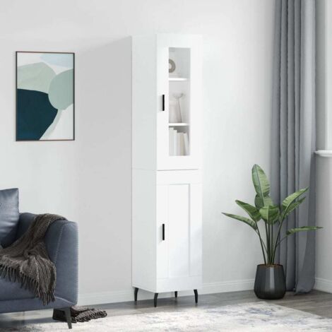 Highboard White 34.5x34x180 cm Engineered Wood vidaXL