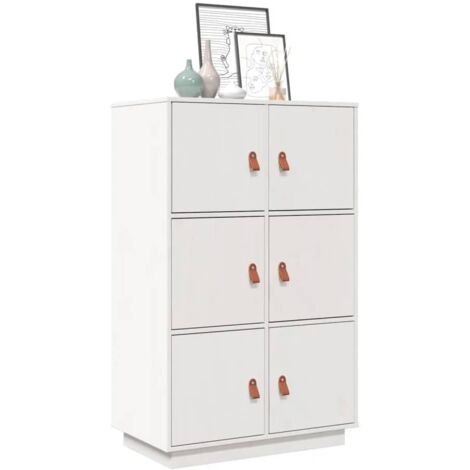 Highboard White 67x40x108.5 cm Solid Wood Pine vidaXL