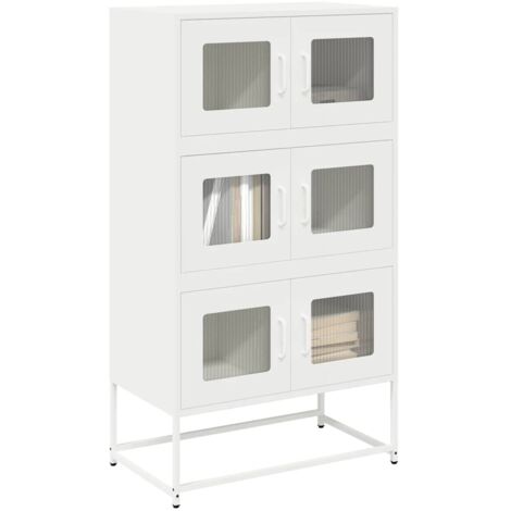 Highboard White 68x39x123 cm Steel vidaXL