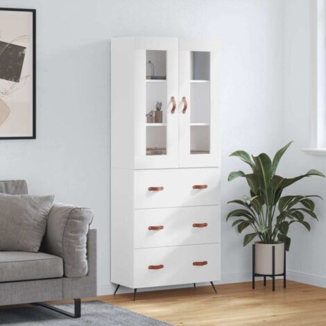 Highboard White 69.5x34x180 cm Engineered Wood vidaXL
