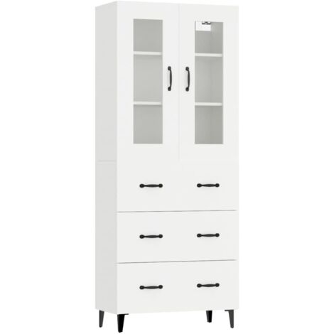 Highboard White 69.5x34x180 cm Engineered Wood vidaXL