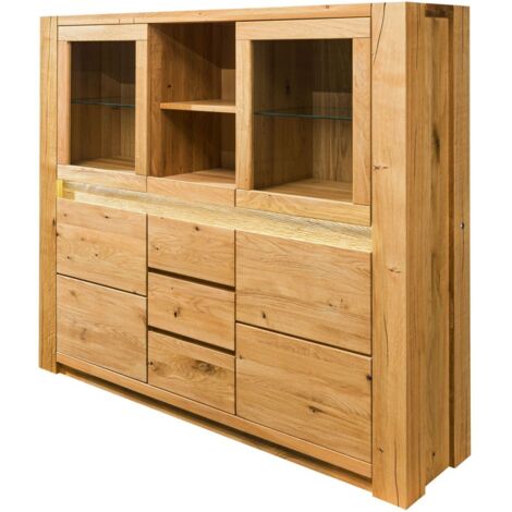 Highboard Wildeiche 163x40x142 natur geölt KENT 105