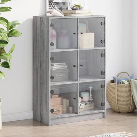 Highboard with Doors Grey Sonoma 68x37x109 cm Engineered Wood vidaXL