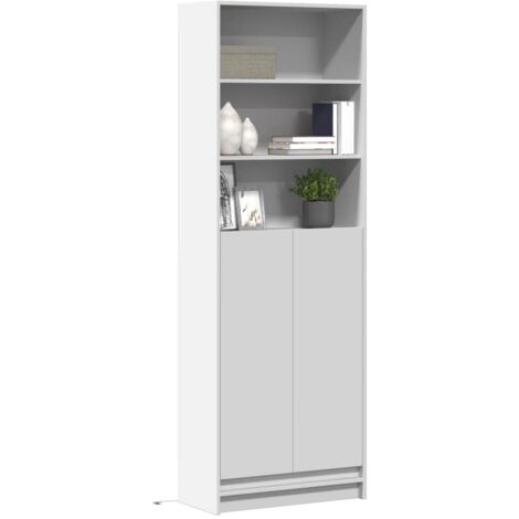 Highboard with LED White 69x32.5x200 cm Engineered Wood vidaXL