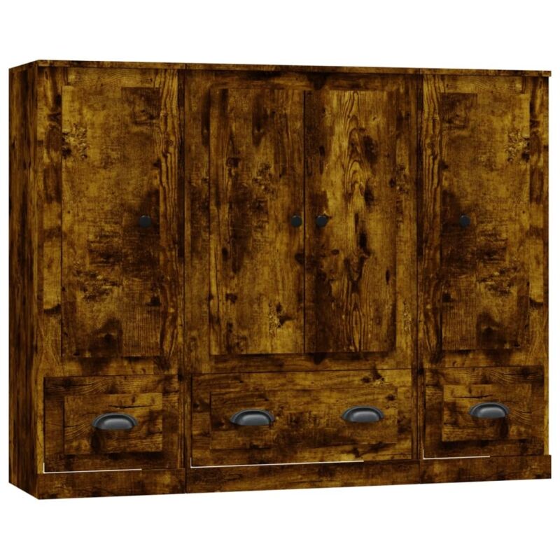 Highboards 3 Stk. Räuchereiche Holzwerkstoff Vidaxl