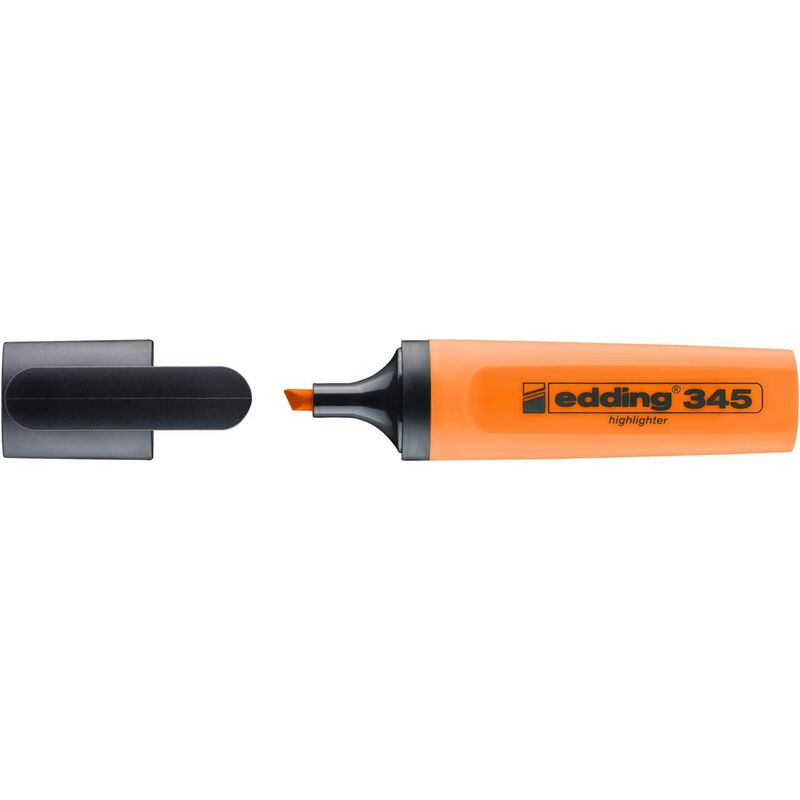 Edding - e-345 Orange Highlighter Marker Pen Rounded Tips 2 to 3 mm - Orange