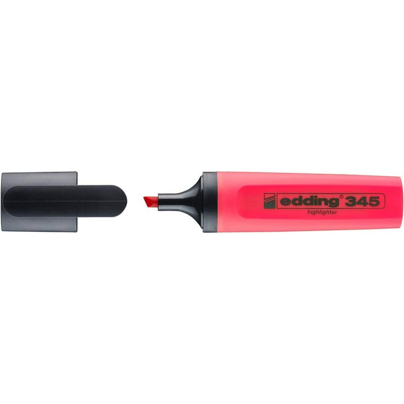 Edding - e-345 Pink Highlighter Marker Pen Rounded Tips 2 to 3 mm - Pink