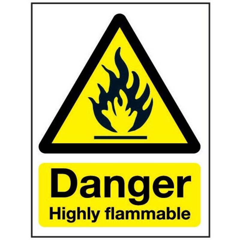 Highly Flammable Rigid pvc Danger Sign - 148 x 210mm - Sitesafe