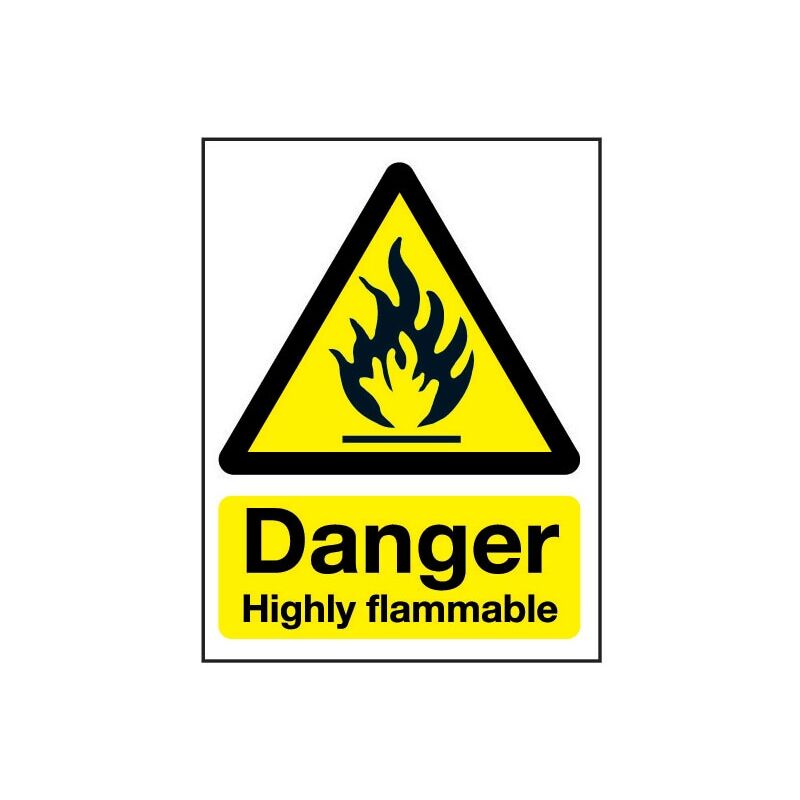 Sitesafe Highly Flammable Rigid PVC Danger Sign - 297 x 420mm