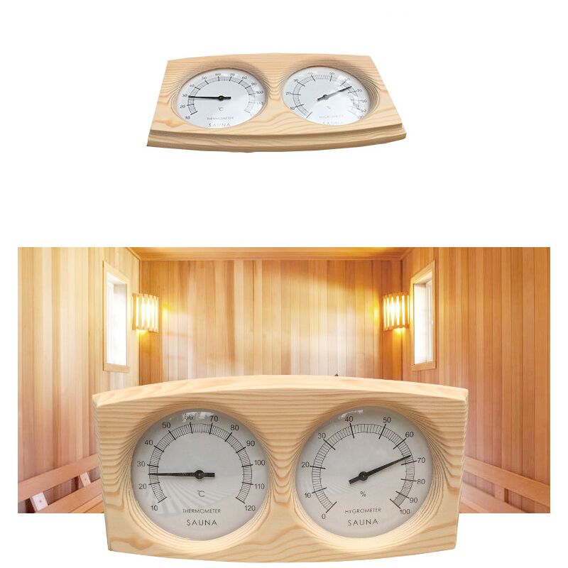 Higrómetro Termómetro de madera Accesorios para sala de sauna Medidor doble Humedad Termómetro Equipo de sauna