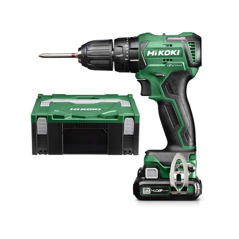 Perceuse-visseuse à percussion Brushlesss 12V 2x 4Ah Hikoki DV12DDWHZ - 38 Nm 2 batteries + chargeur + Hitcase ii
