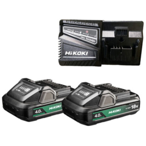 HiKOKI 2 Akkus 18V 4,0 Ah BSL1840M + Ladegerät UC18YFSL