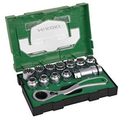 Hikoki 40030033 – Set di bussole 13 pezzi 1/2 pollici (Box III), 10 W, 240 V