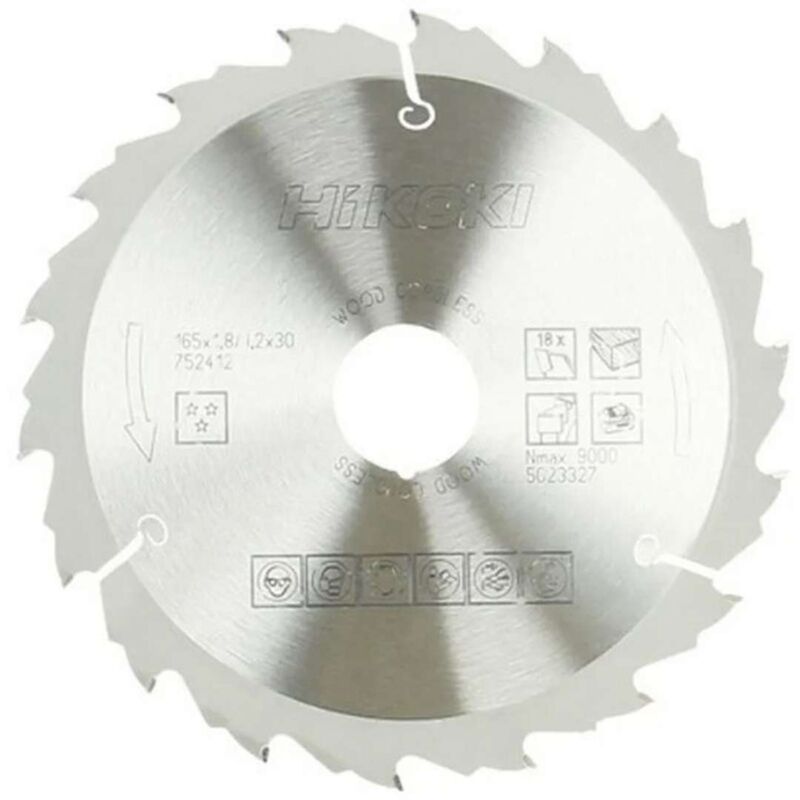 Hikoki - Accessoires - Lame de scie à bois 165x30 mm, 18 dents 752412