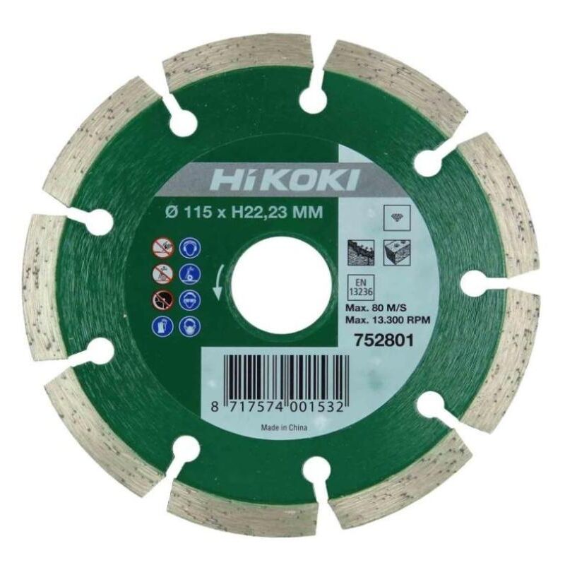 Hikoki(hitachi) - hikoki disco diamante 115×h2223 mm 752801 hitachi , Disco Diamante 115xH2223 Mm 752801 de la marca Hikoki - Hitachi.