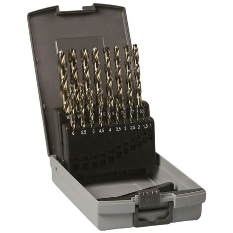 HIKOKI 780698 - Set Brocas para metal HSS-CO DIN 338 19 piezas. 1 - 10 mm