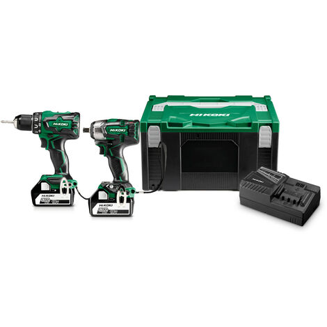 Hitachi - Hikoki - Pack machines à batterie perceuse-visseuse et boulonneuse 18V 2x5Ah Li-Ion - KC18DPLWDZ - TNT