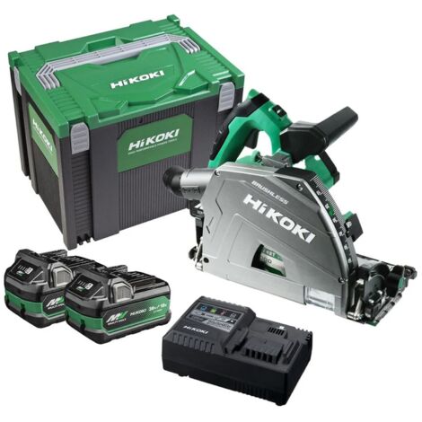 HiKOKI Brushless Plunge Saw 36V 165mm Cordless Track Saw x2 8ah Case C3606DPAJVZ