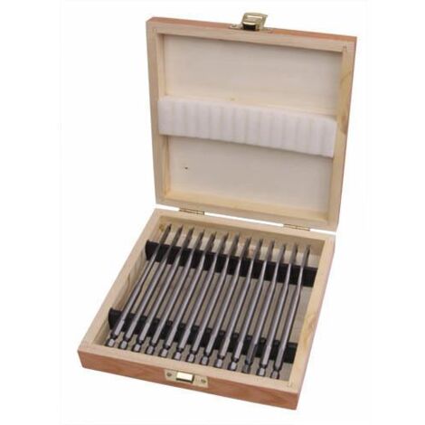 Hikoki – Coffret de 13 mèches à bois plates 6/8/10/12/13/14/16/17/18/19/20/22/25 mm – Performance optimale pour bois dur – Pour perçage précis