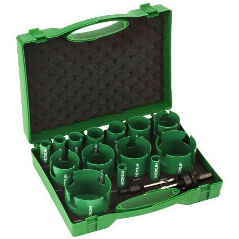 Hikoki – Coffret de 15 scies cloche Ø19 à 76mm – Pour perçage précis dans divers matériaux – Adapté pour bois dur et béton armé