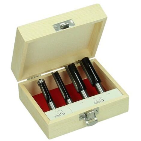 Hikoki – Coffret de fraises pour défonceuse 711012 – 4 unités – Carbure de tungstène pour bois dur – Coupe nette sans éclat