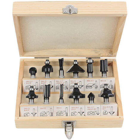 Hikoki – Fraises pour défonceuse 711016 – Coffret de 12 pièces en acier durci – Pour bois dur – Coupe nette et précise