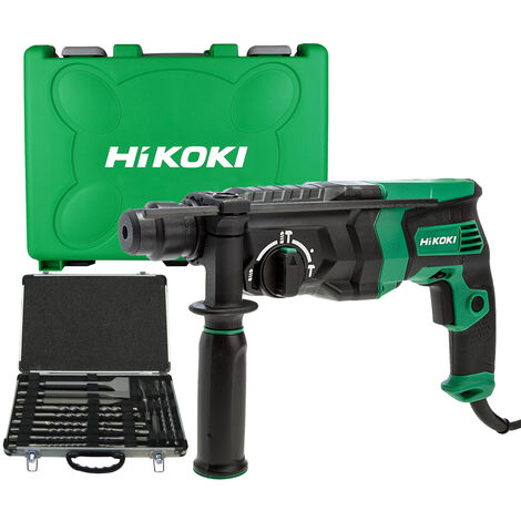 HiKOKI DH26PX2 SDS+ Rotary Hammer Drill 240V with 17 Piece Drill Bit Set:240V