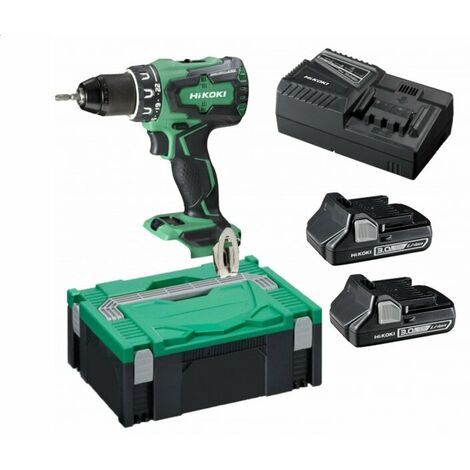 HiKOKI DS18DBSLWNZ - Set perceuse Li-Ion 18V (2x batterie 3,0Ah) dans HSC - moteur brushless - 70Nm