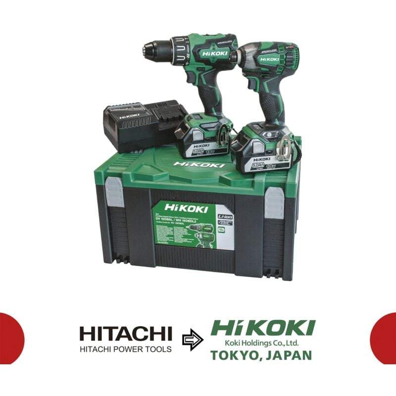 Hikoki KC18DBDL Kit Combo Brushless 18V - 5.0Ah (DV18DBSLW3+WH18DBDL2W4)
