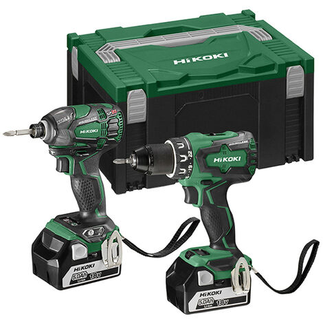 HiKOKI KC18DBDLWDZ - Pack d'outils - Perceuse - Visseuse & Visseuse à choc 18 V - 5.0 Ah Li-ion - (2 x 5.000mAh) avec coffret HSC III