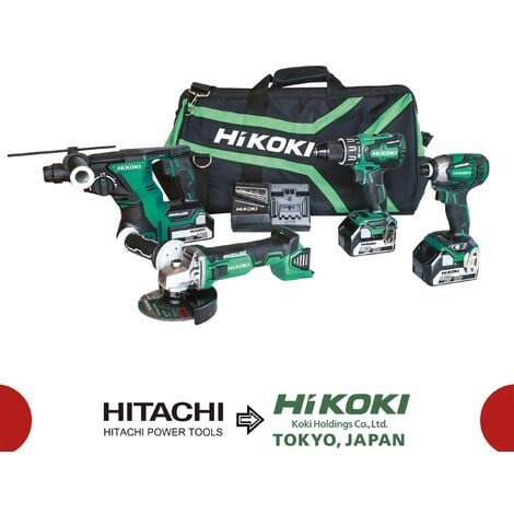 Hikoki KC18DG4L Kit Combo Brushless 18V - 5.0Ah (DH18DBLW4 + DV18DBSLW3 + G18DBLW7 + WH18DBDL2W4)
