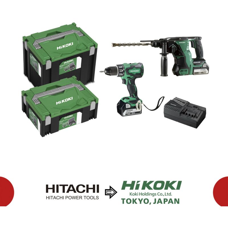 Hikoki - KC18DRBL Kit Combo Brushless 18V - 5.0Ah (DH18DBLW4 + DV18DBSLW3)