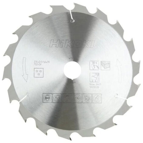 Hikoki – Lame de scie circulaire pour bois 190 mm – Alésage 20 mm – 48 dents – Acier trempé avec finition carbure – 752485 - BOIS 190 X