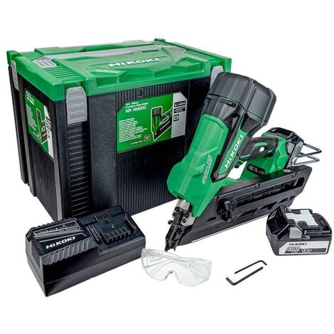 HiKOKI NR1890DCJPZ 18V 2x5Ah 90mm BL Air Spring Nailer Kit With Charger