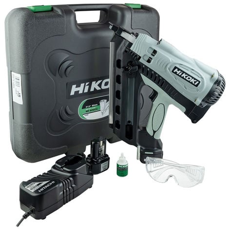 HiKOKI NR90GC2 Gas Clipped Head First Fix Framing Nailer with 2 x 1.5Ah Battery Charger & Case