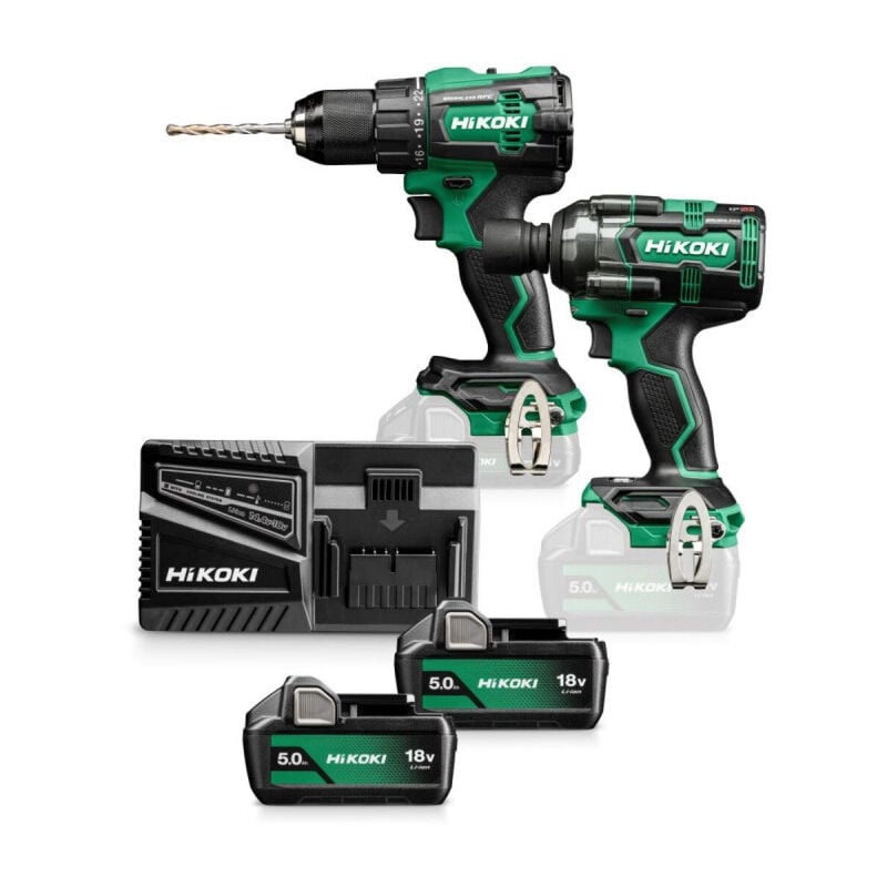 Hikoki - Pack de 2 outils 18V 2x5Ah Perceuse + Visseuse à choc - KC18DEWMZ